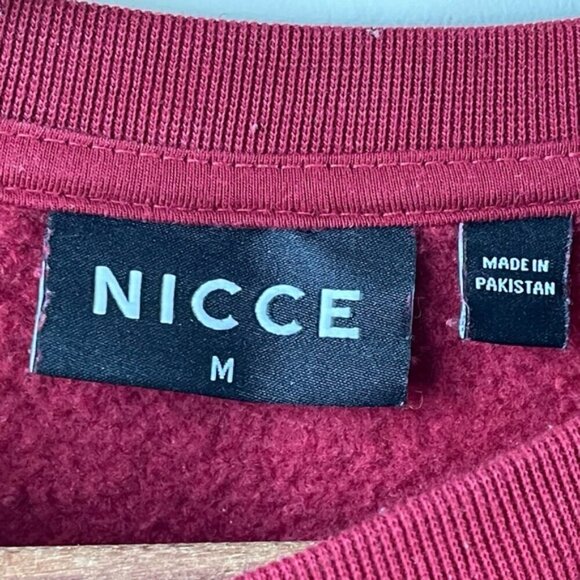 NICCE LONDON men’s red crew neck cotton blend pullover sweater sweatshirt Medium - Picture 5 of 9